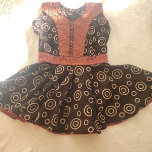 African Print Peplum Top